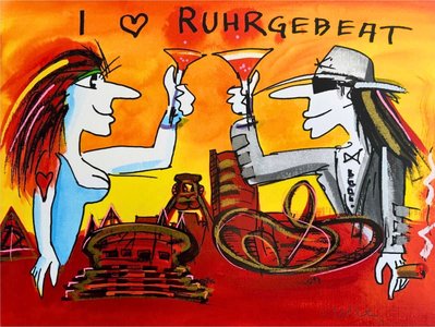 I love Ruhrgebeat (Ruhrgebiet), Siebdruck, 56 x 42 cm, 2.000 Euro I love Ruhrgebeat (Ruhrgebiet), Siebdruck, 56 x 42 cm, 2.000 Euro