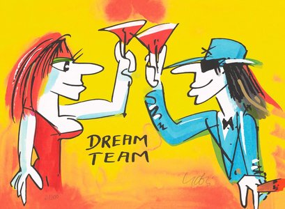Dreamteam, Siebdruck, 56 x 42 cm, 2.000 Euro Dreamteam, Siebdruck, 56 x 42 cm, 2.000 Euro