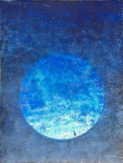 Unikat: Ohne Titel – Kreis 1, Mischtechnik auf Büttenpapier mit gerissenen Kanten, 50 x 66 cm, 1.280 Euro