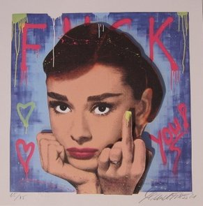Audrey Fkyou (3D-Grafik), Siebdruck auf Büttenpapier, 23 x 23 cm Audrey Fkyou (3D-Grafik), Siebdruck auf Büttenpapier, 23 x 23 cm