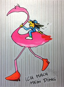 Ich mach mein Ding - Flamingo (Silver Edition), Siebdruck, 42 x 56 cm, 2.000 Euro Ich mach mein Ding - Flamingo (Silver Edition), Siebdruck, 42 x 56 cm, 2.000 Euro