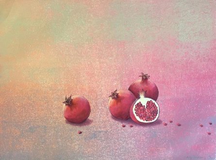 Den Sommer aufbewahrt, Farbholzschnitt auf Büttenpapier, 66,5 x 50,5 cm