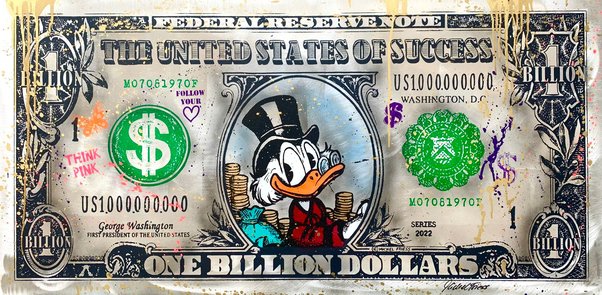 Dagobert Duck dollar wave portrait