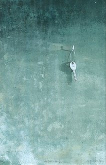 Serielles Unikat: Die Schlüsselfrage, 2016, Aquarell und Tempera auf Büttenpapier, 50,5 x 33 cm, 320 Euro (von diesem Unikat gibt es 30 Variationen)