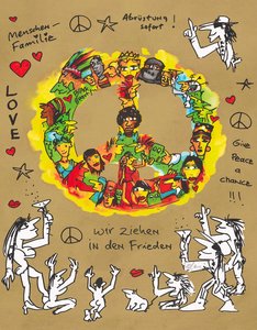 Wir ziehen in den Frieden, Siebdruck, 42 x 56 cm, 2.000 Euro Wir ziehen in den Frieden, Siebdruck, 42 x 56 cm, 2.000 Euro